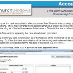 Accounting: First Bank Reconciliation after Conversion from Financial to Accounting