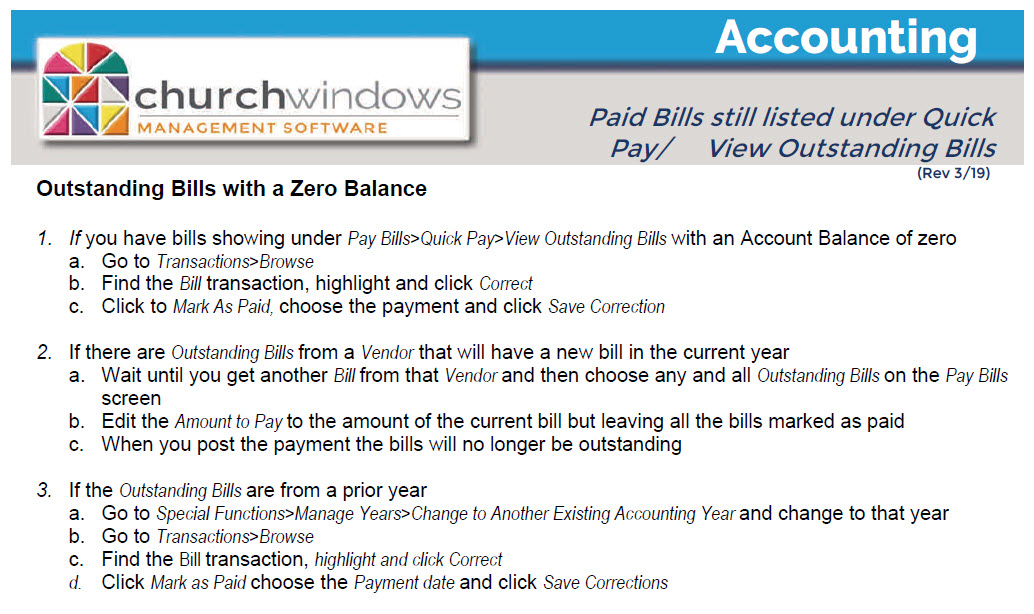 Accounting: Review Outstanding Bills & Vendors with a Balance (v25 & Newer)