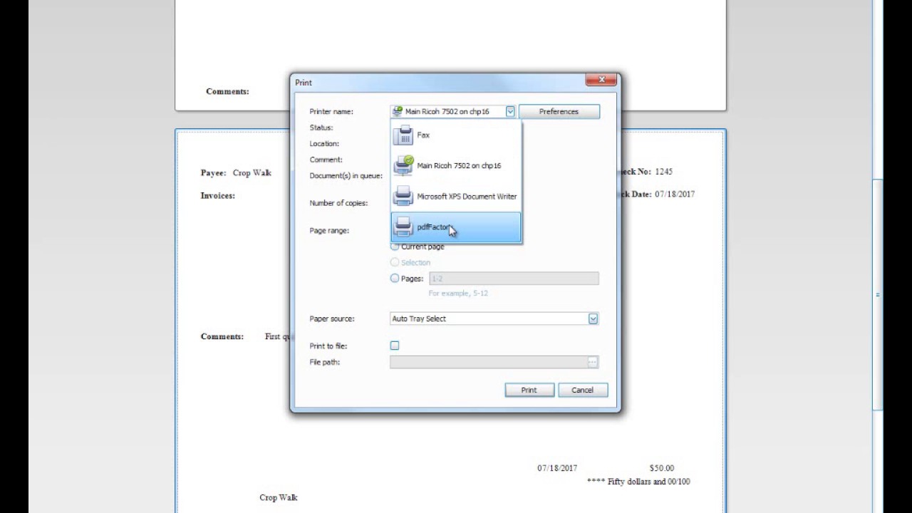 Accounting: Print Checks (v22 and Newer)
