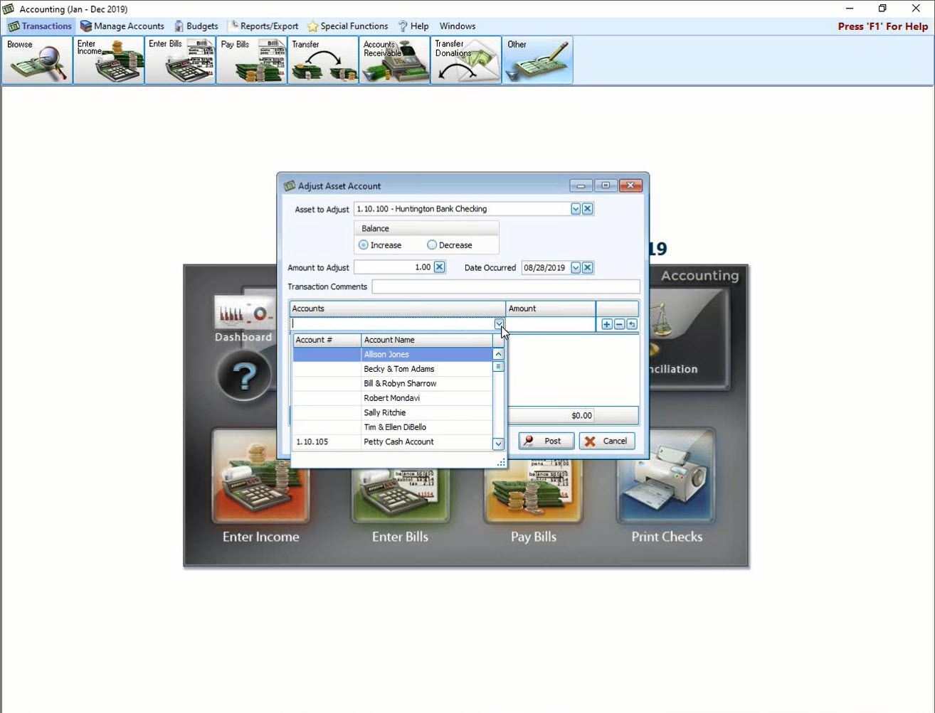 Accounting: Adjust Asset (v24 & Newer)