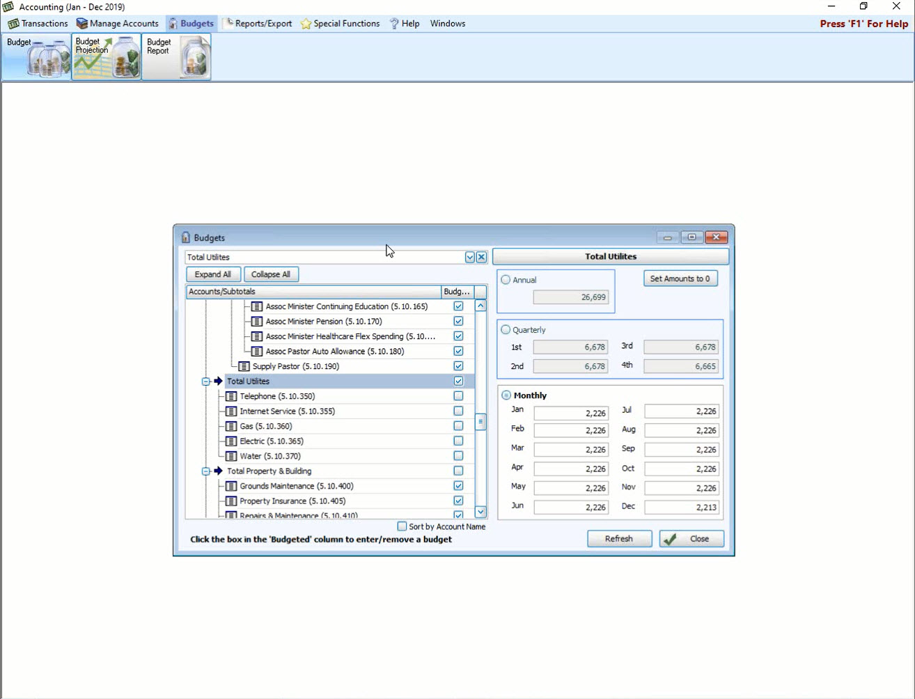 Accounting: Budget (v26 & Newer)