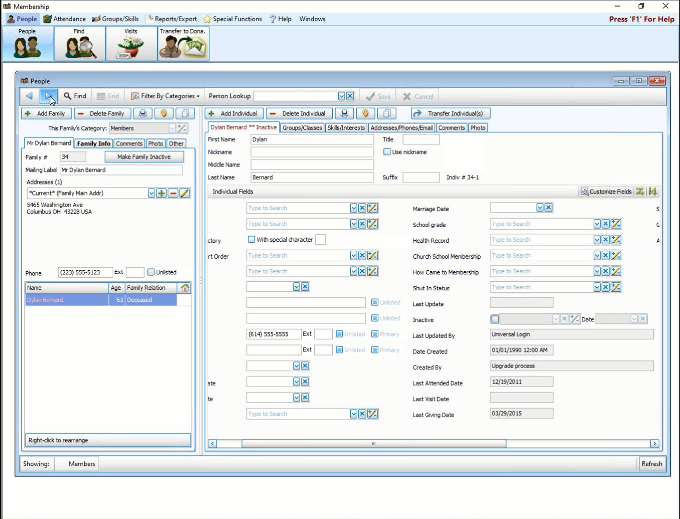 Membership: People Screen (v20 & Newer)