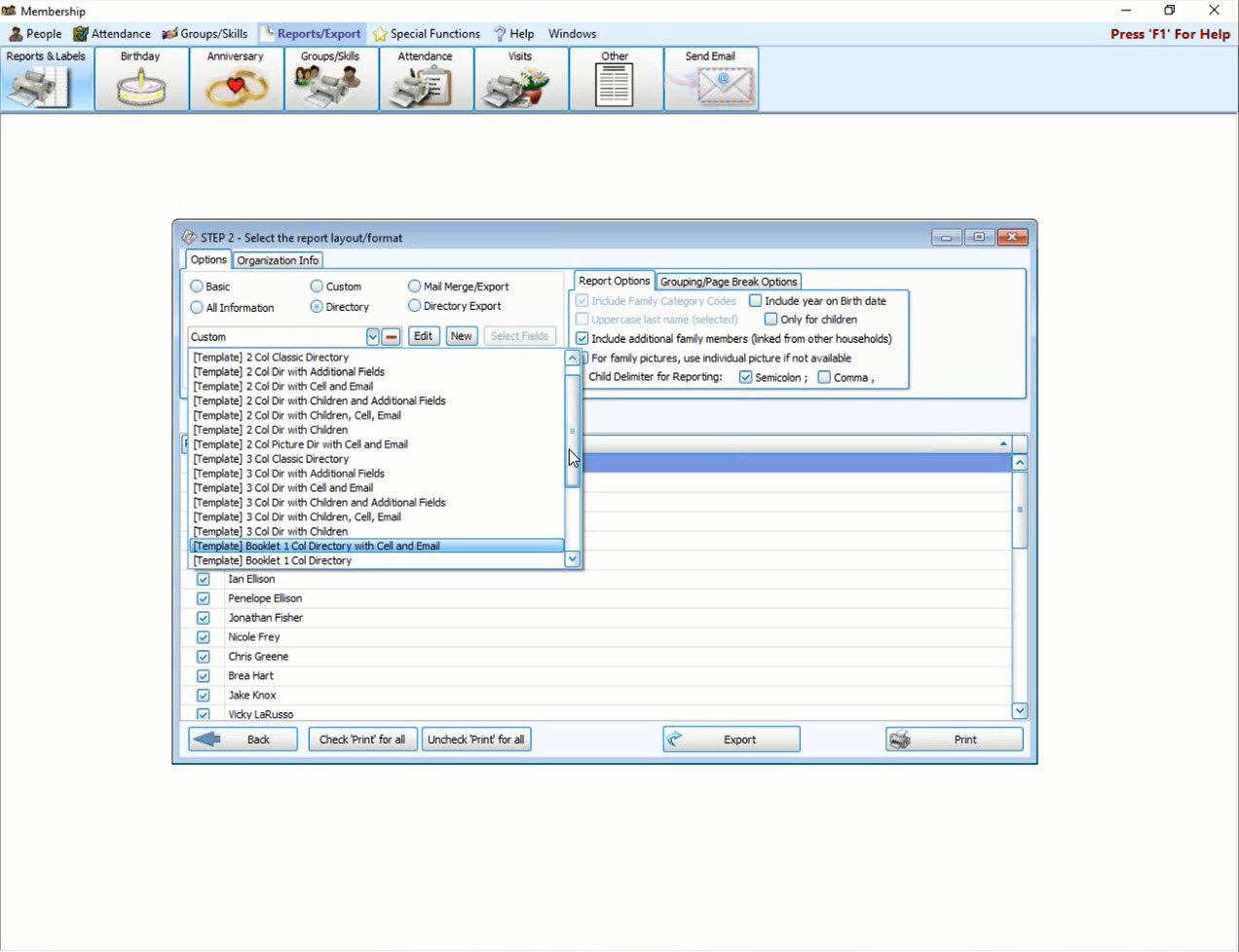 Membership: Directories (v25 & Newer)