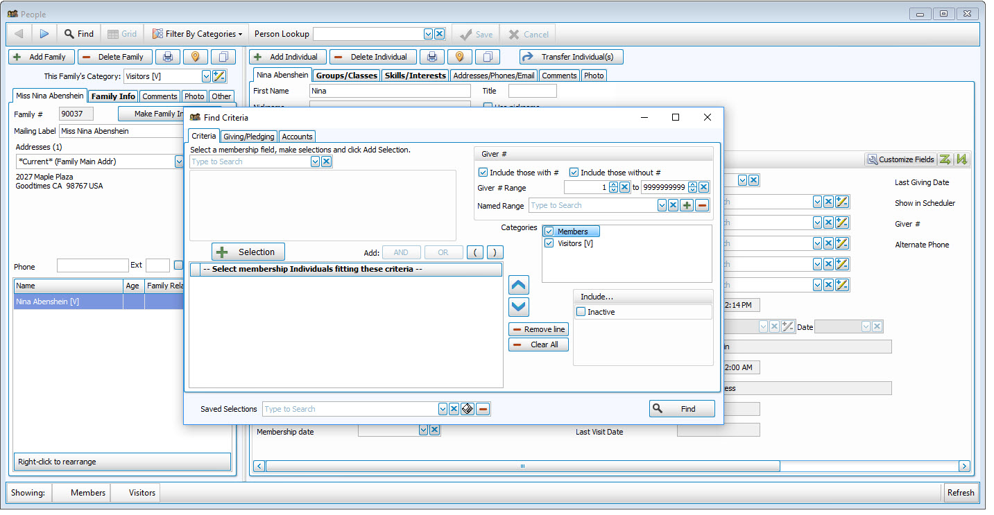 Membership: Using the Search Features (v22 or Newer)