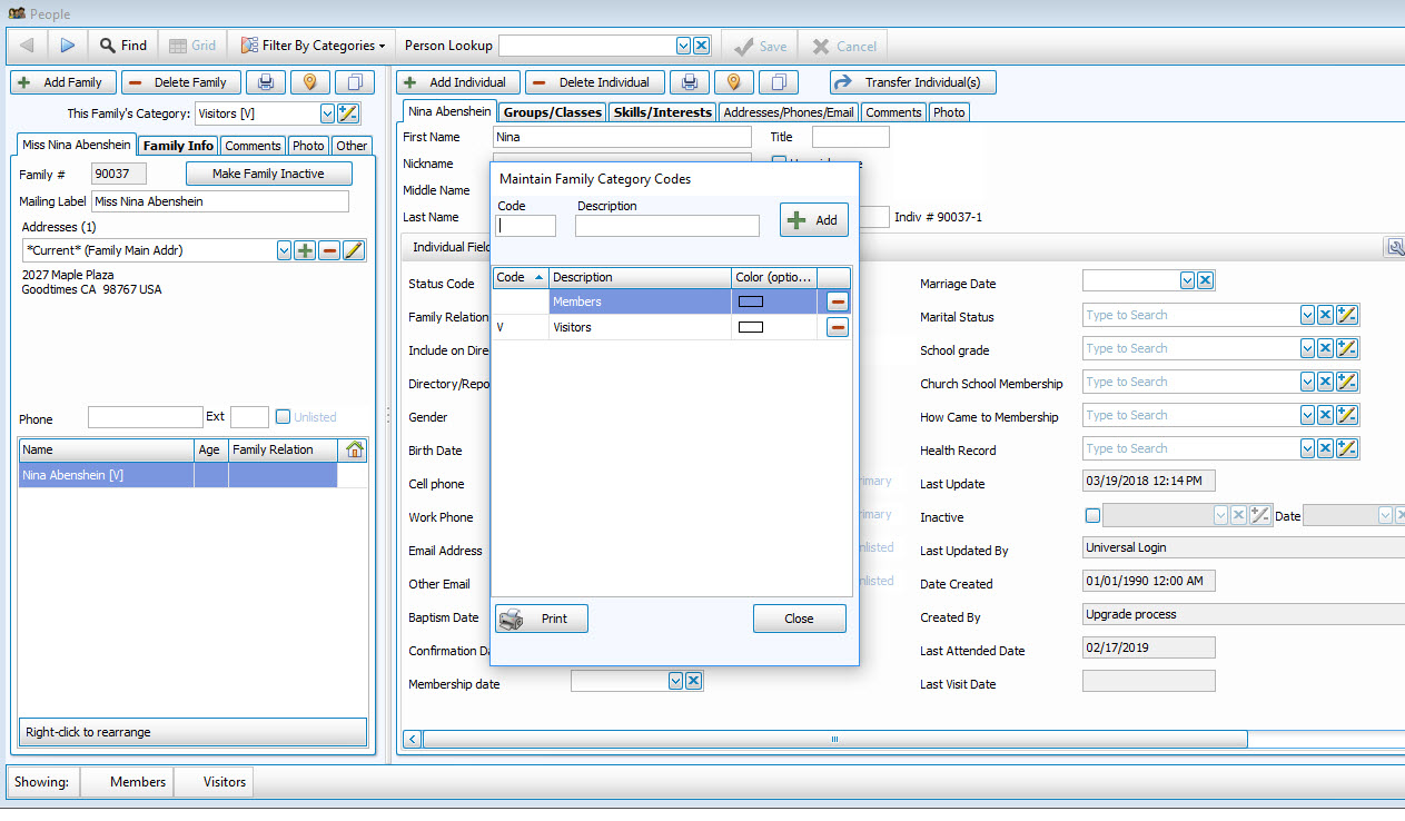 Membership: Family Categories (v22 & Newer)