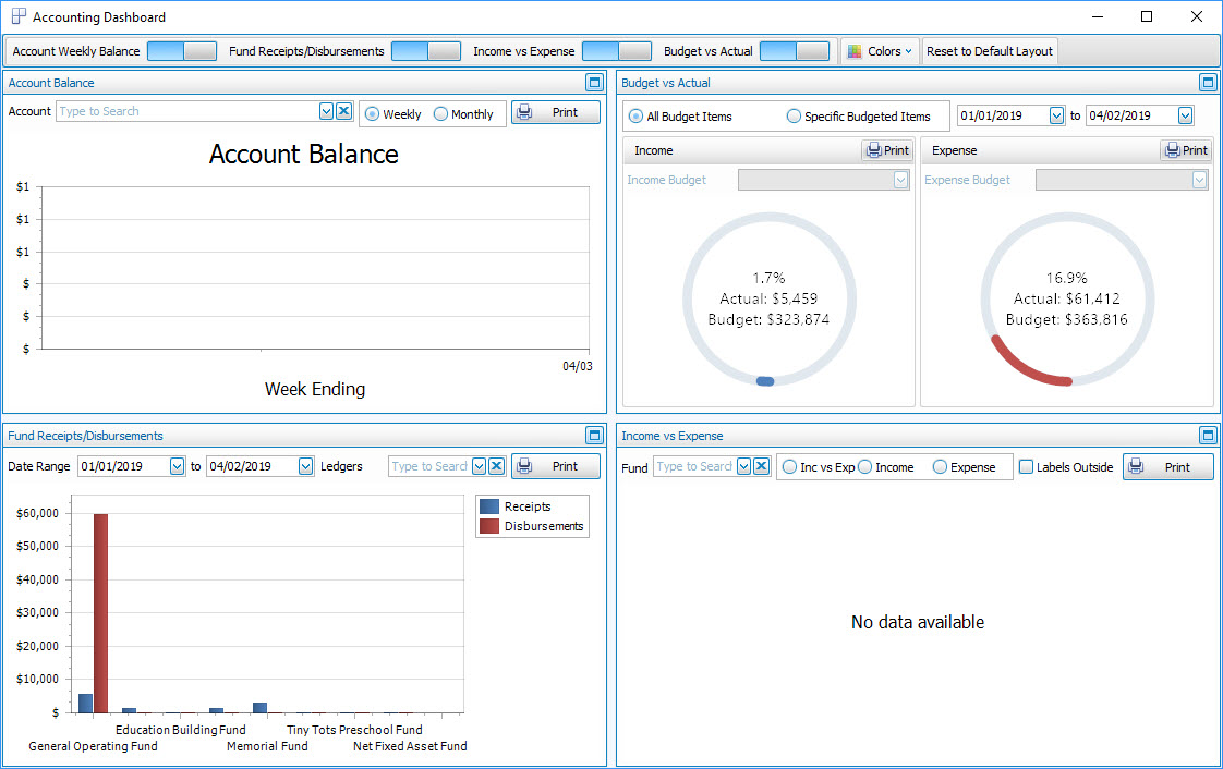 Accounting: Dashboard Preview (v22 & Newer)