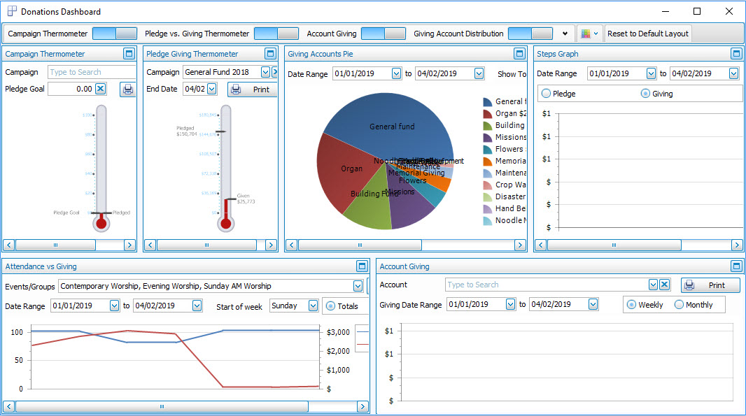 Donations: Dashboard (v22 & Newer)