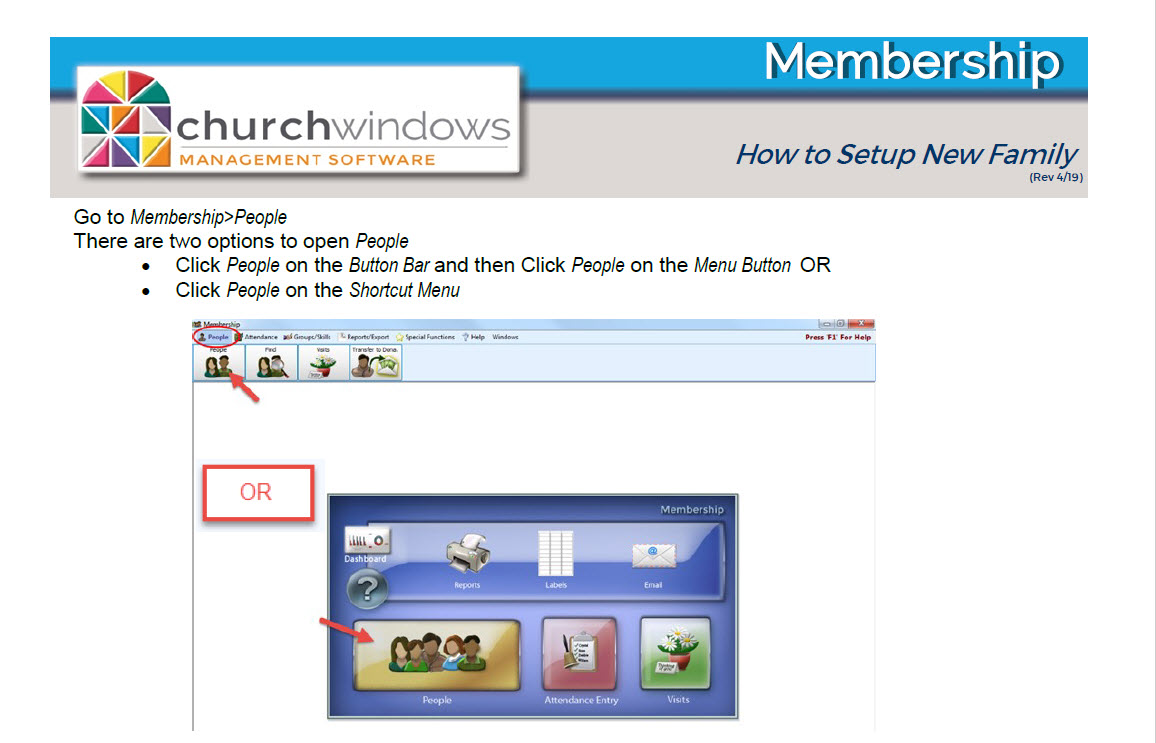 Membership & Donations: New Family Setup (v24 & Newer)
