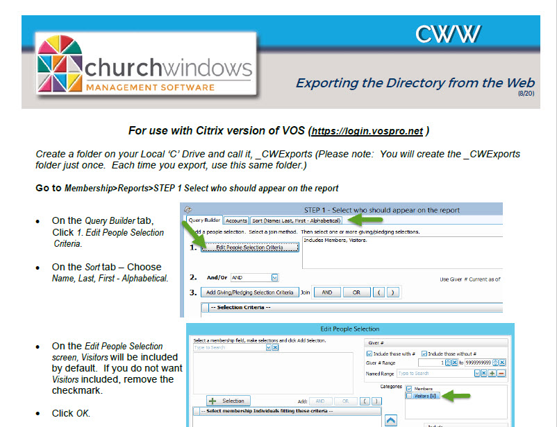 CW Web: Exporting the Directory