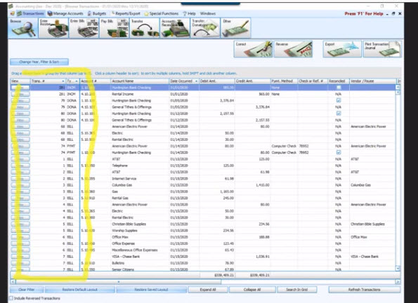 Accounting: Basic Transactions (v20 & Newer)