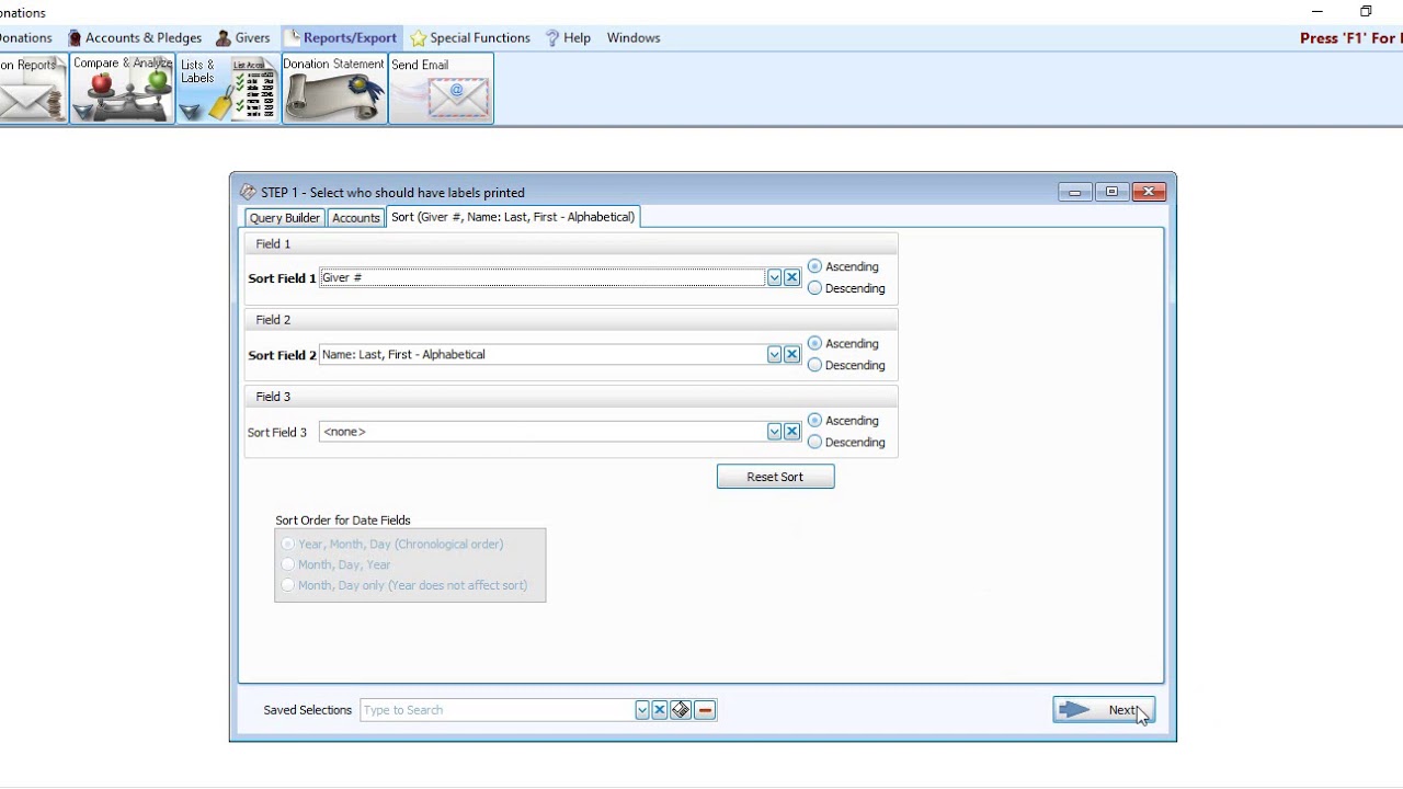 Donations: Giver # Labels (v20 & Newer)