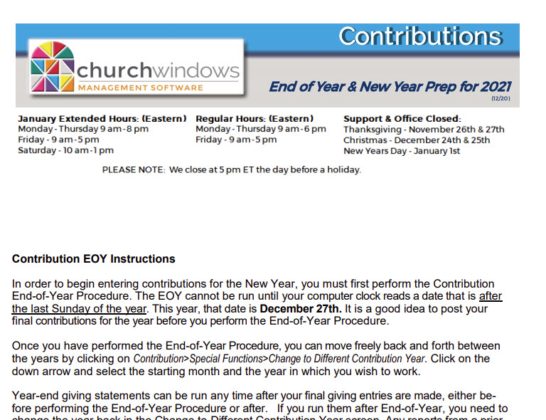 Contributions: New Year Prep Steps for 2021