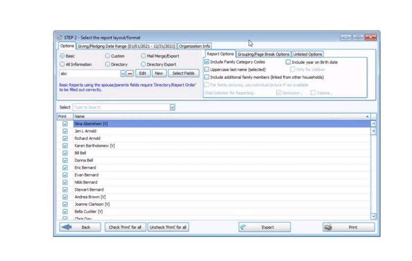 Membership: Step 2 Reports (v25 &Newer)
