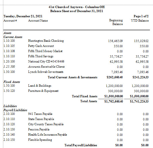 Accounting: Report Spacing is Wider