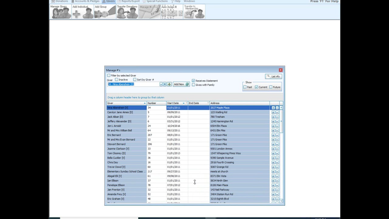Donations: Auto Assign Giver #s (25 & Newer)