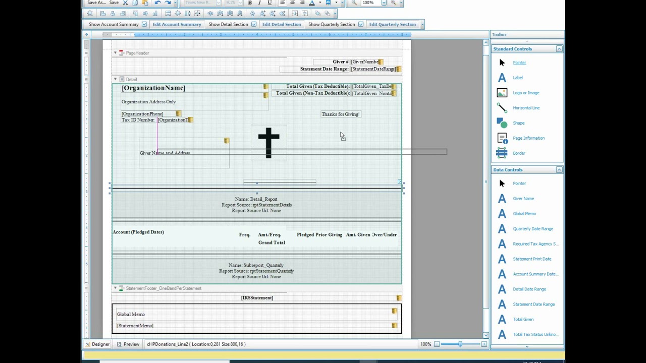 Donations: Statement Designer (v27 & Newer)