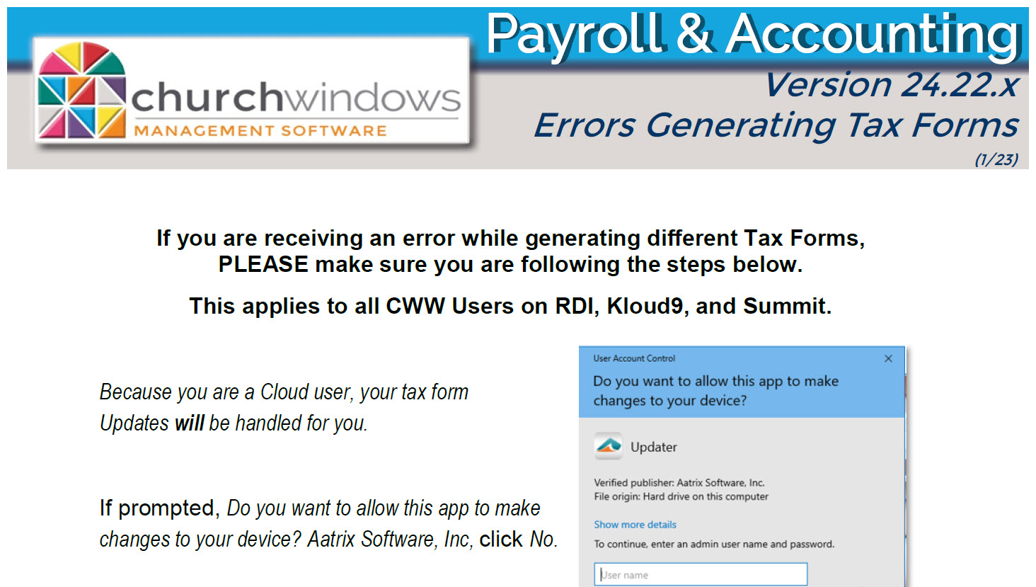 CW Web Customers Only: Errors Generating Tax Forms