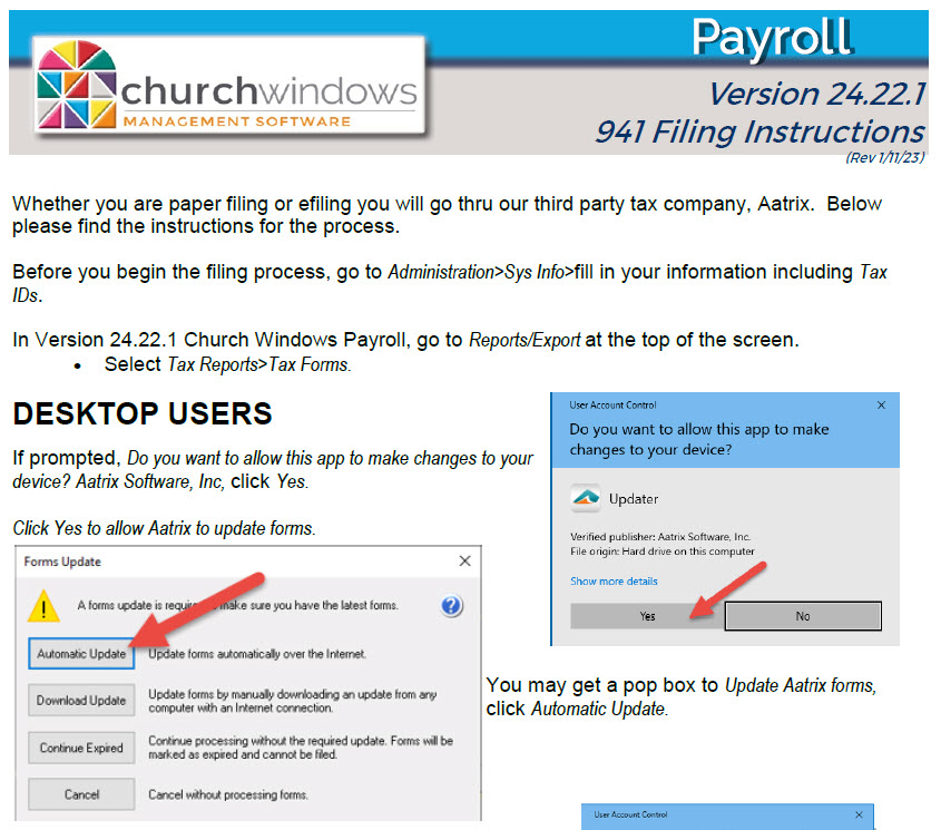 Payroll: 941 Filing Instructions