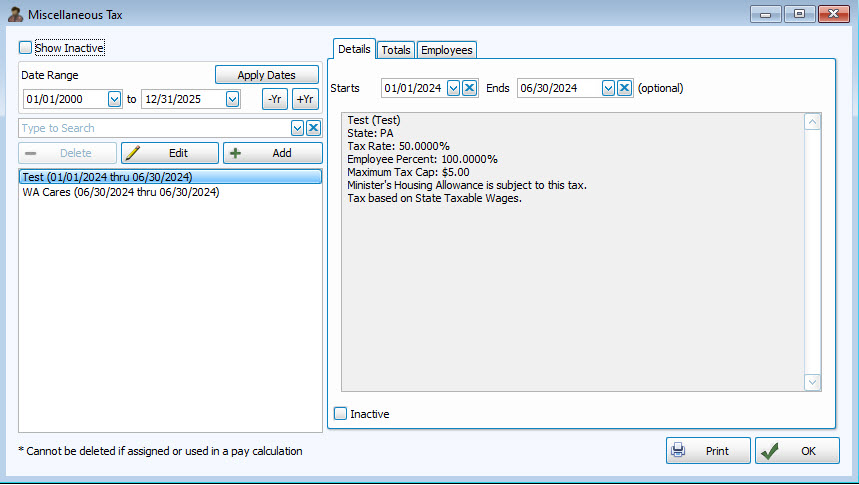 Payroll: Tax Setup (v24 & Newer)