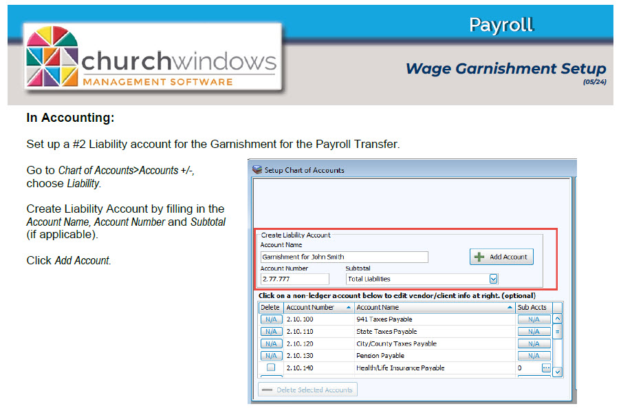 Payroll: Wage Garnishment Setup